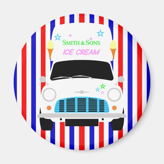 Classic Austin Mini Eis Van Magnet (Vorne)