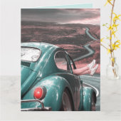 CLASSIC AUTO BIRTHDAY Grußkarte Karte (Gelbe Blume)