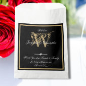 Classic B & W & Gold Monogram + Name Moderner Chic Geschenktütchen