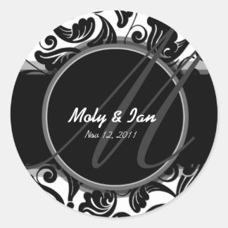 Classic B&W Save the Date Aufkleber für Hochzeiten