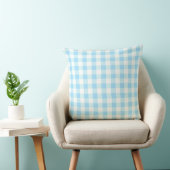 Classic Baby Blue Gingham Pattern Throw Kissen (Stuhl )