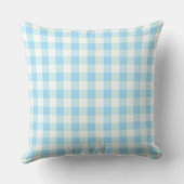 Classic Baby Blue Gingham Pattern Throw Kissen (Rückseite)