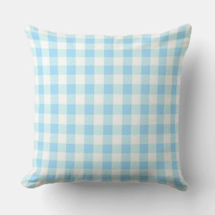 Classic Baby Blue Gingham Pattern Throw Kissen
