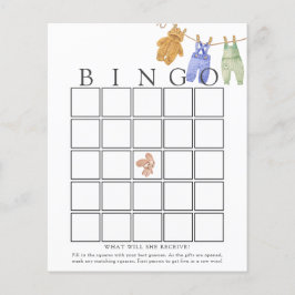 Classic Baby Boy Baby Bingo Game Card