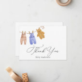 Classic Baby Boy Dankeschön Note Card Mitteilungskarte (Vorderseite/Rückseite Beispiel)
