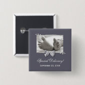 Classic Baby Feet Elegante Geburtsankündigung Button (Vorne & Hinten)