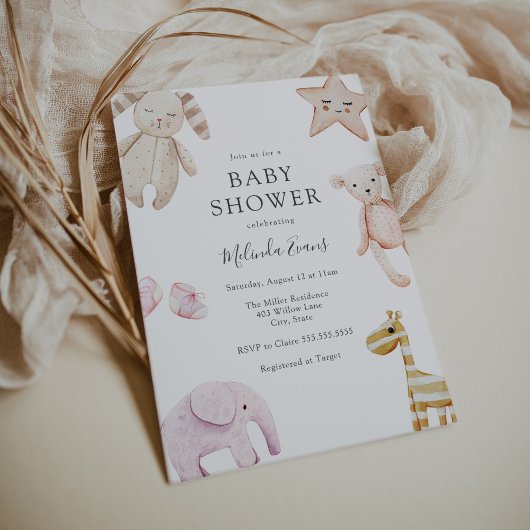 Classic Baby Girl Baby Shower Einladung