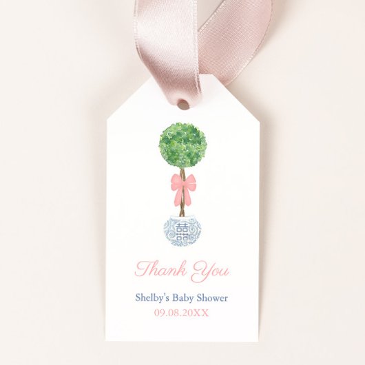 Classic Baby Girl Shower Party Vielen Dank Geschenkanhänger