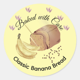 Classic Banana Bread Bakery Product Label Runder Aufkleber
