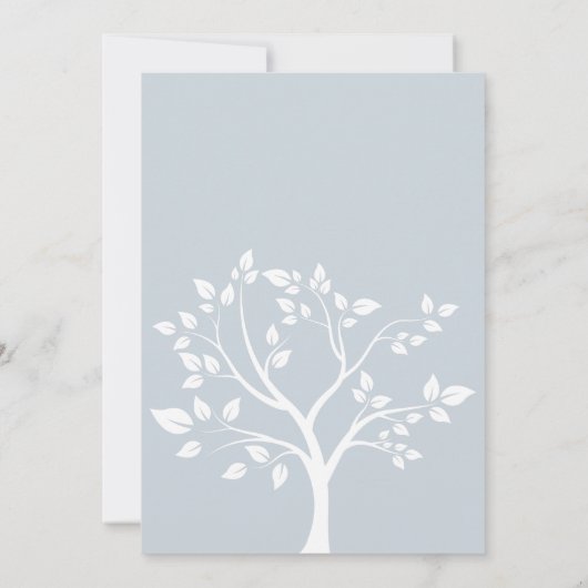 Classic Bar Mitzvah Dusty Blauer Baum des Lebens Einladung (Rückseite)