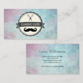 Classic Barber Shop Farbige Textur Visitenkarte (Vorne/Hinten)