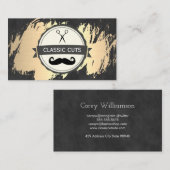 Classic Barber Shop Gold Brushed Visitenkarte (Vorne/Hinten)