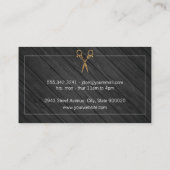 Classic Barber Shop Holz Extravagante Schere Visitenkarte (Rückseite)