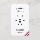 Classic Barbershop Barber Red White Blue Modern Visitenkarte (Vorderseite)