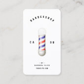 Classic Barbershop Haircut Barber Pole White Visitenkarte (Vorderseite)