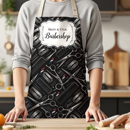 Classic Barbershop Tools Vintage Style Schürze