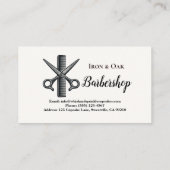 Classic Barbershop Tools Vintage Style Visitenkarte (Rückseite)