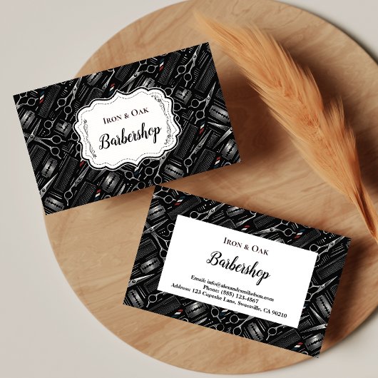 Classic Barbershop Tools Vintage Style Visitenkarte