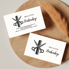 Classic Barbershop Tools Vintage Style Visitenkarte