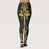 Classic Baroque Ornamental Gold Luxury Leggings (Rückseite)