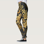 Classic Baroque Ornamental Gold Luxury Leggings (Links)