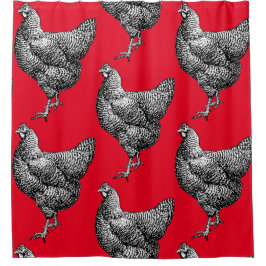 Classic Barred Plymouth Rock Chicken Hen Duschvorhang