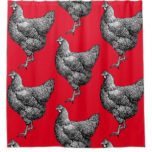 Classic Barred Plymouth Rock Chicken Hen Duschvorhang