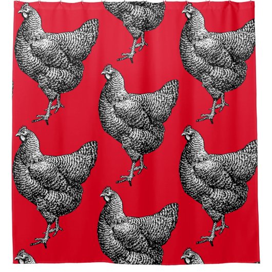 Classic Barred Plymouth Rock Chicken Hen Duschvorhang (Vorderseite)