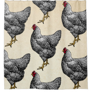 Classic Barred Plymouth Rock Chicken Hen Duschvorhang
