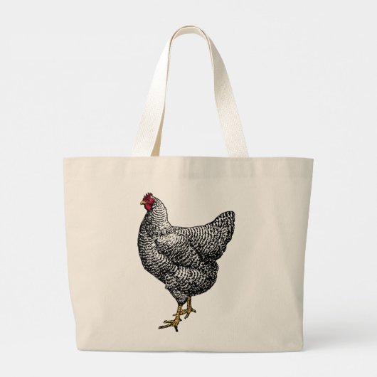 Classic Barred Plymouth Rock Chicken Hen Jumbo Stoffbeutel (Rückseite)