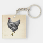Classic Barred Plymouth Rock Chicken Hen Schlüsselanhänger (Rückseite)