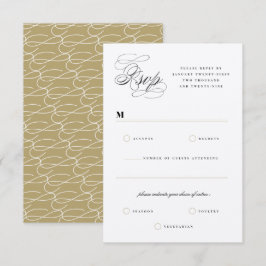 Classic Bars Lines Double Monogram Wedding RSVP Einladung