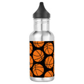 Classic Basketball Pattern on Black Edelstahlflasche (Links)