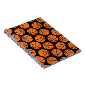 Classic Basketball Pattern on Black Notizblock (Rechte Seite)