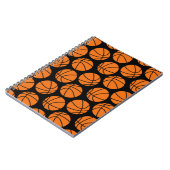 Classic Basketball Pattern on Black Notizblock (Linke Seite)