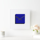 Classic Bauhaus Design Blau Quadratische Wanduhr (Zuhause)