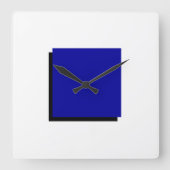 Classic Bauhaus Design Blau Quadratische Wanduhr (Vorderseite)