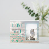 Classic Beach Wedding Vielen Dank Postcard Postkarte (Stehend Vorderseite)
