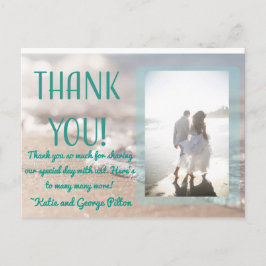 Classic Beach Wedding Vielen Dank Postcard Postkarte