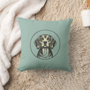 "Classic Beagle Dog Portrait - Vintage Art Kissen