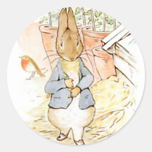 Classic Beatrix Potter Niedlich Bunny Runder Aufkleber