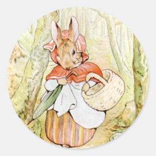 Classic Beatrix Potter Niedlich Bunny Runder Aufkleber