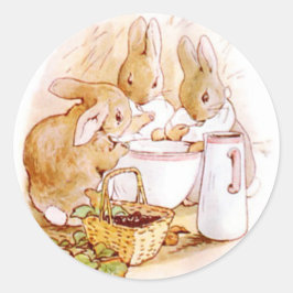 Classic Beatrix Potter Niedlich Bunny Runder Aufkleber