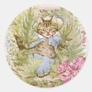 Classic Beatrix Potter Niedlich Kitten Runder Aufkleber