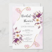 Classic Beautiful Lila Lotus Brautparty Einladung (Vorderseite)