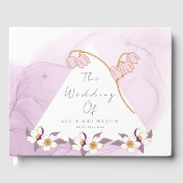 Classic Beautiful Lila Lotus und Colour Wedding Gästebuch