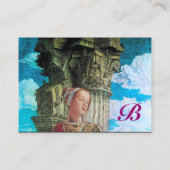 CLASSIC BEAUTY MONOGRAM , antik hell blau Visitenkarte (Rückseite)