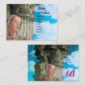 CLASSIC BEAUTY MONOGRAM , antik hell blau Visitenkarte (Vorne/Hinten)