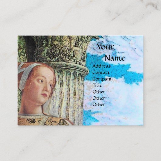 CLASSIC BEAUTY MONOGRAM , antik hell blau Visitenkarte (Vorderseite)