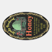Classic Beehive Local Honey Jar Ovaler Aufkleber (Vorderseite)